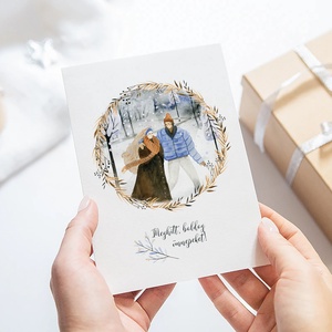 Karácsonyi képeslap, téli üdvözlőlap, páros ajándékkísérő  - karácsony - karácsonyi ajándékozás - karácsonyi képeslap, üdvözlőlap, ajándékkísérő - Meska.hu