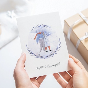 Karácsonyi képeslap, téli üdvözlőlap, páros ajándékkísérő  - karácsony - karácsonyi ajándékozás - karácsonyi képeslap, üdvözlőlap, ajándékkísérő - Meska.hu