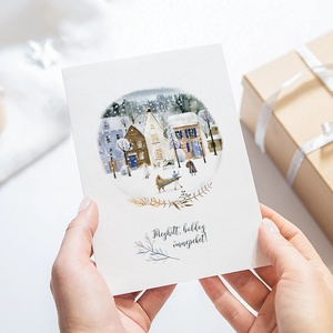 Karácsonyi képeslap, téli üdvözlőlap, ajándékkísérő  - karácsony - karácsonyi ajándékozás - karácsonyi képeslap, üdvözlőlap, ajándékkísérő - Meska.hu