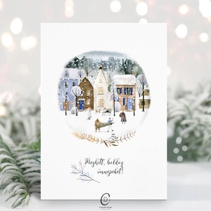 Karácsonyi képeslap, téli üdvözlőlap, ajándékkísérő , Karácsony, Karácsonyi ajándékozás, Karácsonyi képeslap, üdvözlőlap, ajándékkísérő, Fotó, grafika, rajz, illusztráció, Papírművészet, MESKA