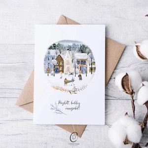 Karácsonyi képeslap, téli üdvözlőlap, ajándékkísérő  - karácsony - karácsonyi ajándékozás - karácsonyi képeslap, üdvözlőlap, ajándékkísérő - Meska.hu