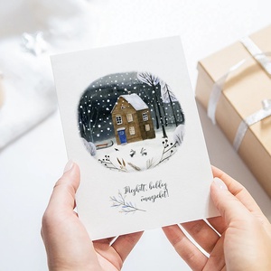 Karácsonyi képeslap, téli üdvözlőlap, erdei ajándékkísérő - karácsony - karácsonyi ajándékozás - karácsonyi képeslap, üdvözlőlap, ajándékkísérő - Meska.hu