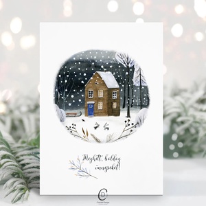 Karácsonyi képeslap, téli üdvözlőlap, erdei ajándékkísérő - karácsony - karácsonyi ajándékozás - karácsonyi képeslap, üdvözlőlap, ajándékkísérő - Meska.hu