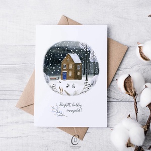 Karácsonyi képeslap, téli üdvözlőlap, erdei ajándékkísérő - karácsony - karácsonyi ajándékozás - karácsonyi képeslap, üdvözlőlap, ajándékkísérő - Meska.hu