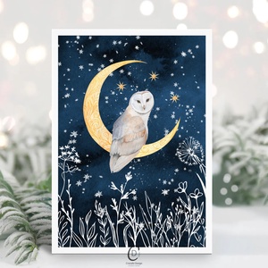 Karácsonyi képeslap, üdvözlőlap, erdei állatos ajándékkísérő, Karácsony, Karácsonyi ajándékozás, Karácsonyi képeslap, üdvözlőlap, ajándékkísérő, Fotó, grafika, rajz, illusztráció, MESKA