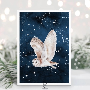 Karácsonyi képeslap, üdvözlőlap, erdei állatos ajándékkísérő, Karácsony, Karácsonyi ajándékozás, Karácsonyi képeslap, üdvözlőlap, ajándékkísérő, Fotó, grafika, rajz, illusztráció, MESKA