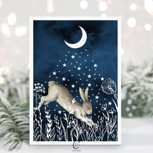 Karácsonyi képeslap, üdvözlőlap, erdei állatos ajándékkísérő, Karácsony, Karácsonyi ajándékozás, Karácsonyi képeslap, üdvözlőlap, ajándékkísérő, Fotó, grafika, rajz, illusztráció, MESKA