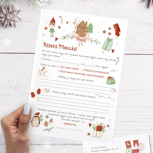 Levél a Mikulásnak, levél a Mikulástól borítékkal, karácsonyi, Karácsony, Mikulás, Mikulás ajándékok, Fotó, grafika, rajz, illusztráció, MESKA