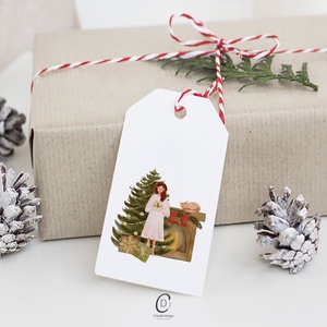 Karácsonyi ajándékkísérő, ajándékátadó kártya szett 5 db - karácsony - karácsonyi ajándékozás - karácsonyi képeslap, üdvözlőlap, ajándékkísérő - Meska.hu