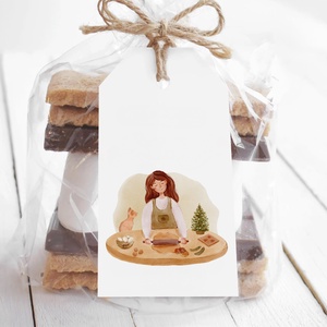 Karácsonyi ajándékkísérő, ajándékátadó kártya szett 5 db, Karácsony, Karácsonyi ajándékozás, Karácsonyi képeslap, üdvözlőlap, ajándékkísérő, Fotó, grafika, rajz, illusztráció, MESKA