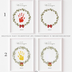 Karácsonyi ajándék, egyedi kézlenyomatos poszter, első karácsony - karácsony - karácsonyi lakásdekoráció - karácsonyi lakásdíszek - Meska.hu