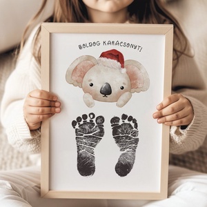 Karácsonyi ajándék, koala macis láblenyomatos poszter, Otthon & Életmód, Dekoráció, Kép & Falikép, Poszter, Fotó, grafika, rajz, illusztráció, Papírművészet, MESKA