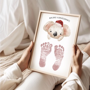 Karácsonyi ajándék, koala macis láblenyomatos poszter - otthon & életmód - dekoráció - kép & falikép - poszter - Meska.hu