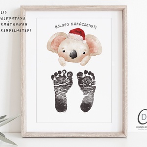 Karácsonyi ajándék, koala macis láblenyomatos poszter - otthon & életmód - dekoráció - kép & falikép - poszter - Meska.hu