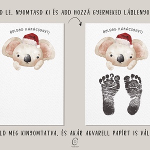 Karácsonyi ajándék, koala macis láblenyomatos poszter - otthon & életmód - dekoráció - kép & falikép - poszter - Meska.hu
