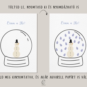 Ujjlenyomat kép, hógömb, tél, karácsonyi ajándék poszter - Meska.hu