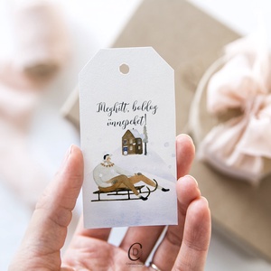 Karácsonyi ajándékkísérő, téli ajándékátadó kártya szett 5 db - karácsony - karácsonyi ajándékozás - karácsonyi képeslap, üdvözlőlap, ajándékkísérő - Meska.hu