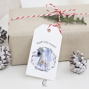 Karácsonyi ajándékkísérő, téli ajándékátadó kártya szett 5 db - karácsony - karácsonyi ajándékozás - karácsonyi képeslap, üdvözlőlap, ajándékkísérő - Meska.hu