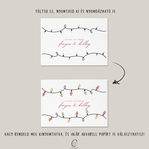 Ujjlenyomat kép, fényfüzérek, karácsonyi égősor, ajándék poszter - karácsony - karácsonyi lakásdekoráció - karácsonyi fénydekoráció - Meska.hu