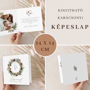 Fényképes karácsonyi képeslap, családi üdvözlőlap, greenery ajándékkísérő - karácsony - karácsonyi ajándékozás - karácsonyi képeslap, üdvözlőlap, ajándékkísérő - Meska.hu