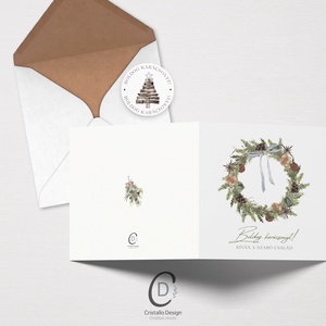 Fényképes karácsonyi képeslap, családi üdvözlőlap, greenery ajándékkísérő - karácsony - karácsonyi ajándékozás - karácsonyi képeslap, üdvözlőlap, ajándékkísérő - Meska.hu