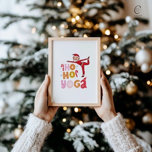 Karácsonyi képeslap, ajándékkísérő, üdvözlőlap, jógázó Mikulás - karácsony - karácsonyi ajándékozás - karácsonyi képeslap, üdvözlőlap, ajándékkísérő - Meska.hu