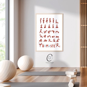 Karácsonyi poszter, falikép, jógapózok, Mikulásos - karácsony - karácsonyi lakásdekoráció - karácsonyi lakásdíszek - Meska.hu