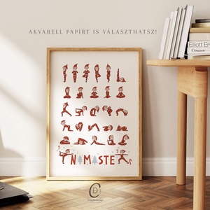 Karácsonyi poszter, falikép, jógapózok, Mikulásos - karácsony - karácsonyi lakásdekoráció - karácsonyi lakásdíszek - Meska.hu