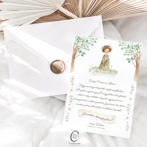 Keresztszülő felkérő kártya, személyre szabott ajándékkísérő - baba - mama - keresztelő kellékek - keresztszülő felkérő - Meska.hu