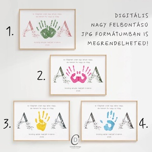 Anyák vagy apák napi ajándék, kézlenyomat poszter, kép, kéznyomda - otthon & életmód - dekoráció - kép & falikép - poszter - Meska.hu