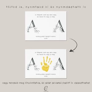 Anyák vagy apák napi ajándék, kézlenyomat poszter, kép, kéznyomda, Otthon & Életmód, Dekoráció, Kép & Falikép, Poszter, Fotó, grafika, rajz, illusztráció, Papírművészet, MESKA