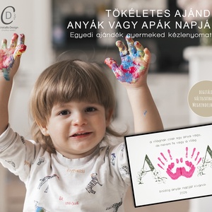 Anyák vagy apák napi ajándék, kézlenyomat poszter, kép, kéznyomda - otthon & életmód - dekoráció - kép & falikép - poszter - Meska.hu