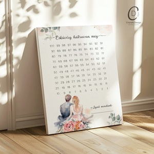 Esküvői visszaszámláló poszter, tábla, falikép, dekoráció - otthon & életmód - dekoráció - kép & falikép - poszter - Meska.hu