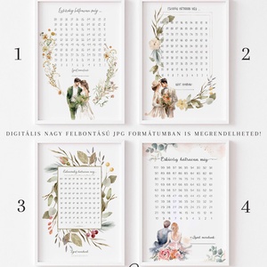 Esküvői visszaszámláló poszter, tábla, falikép, dekoráció - otthon & életmód - dekoráció - kép & falikép - poszter - Meska.hu