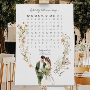 Esküvői visszaszámláló poszter, tábla, falikép, dekoráció, Otthon & Életmód, Dekoráció, Kép & Falikép, Poszter, Fotó, grafika, rajz, illusztráció, Papírművészet, MESKA
