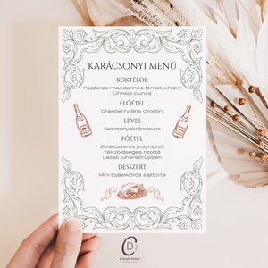Karácsonyi menükártya, étlap, itallap - karácsony - karácsonyi lakásdekoráció - ünnepi asztaldekoráció - Meska.hu