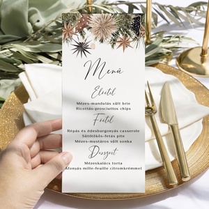 Karácsonyi menükártya, étlap, itallap, Karácsony, Karácsonyi lakásdekoráció, Ünnepi asztaldekoráció, Fotó, grafika, rajz, illusztráció, MESKA