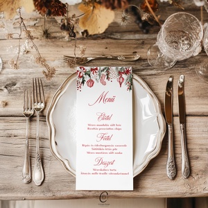 Karácsonyi menükártya, étlap, itallap - karácsony - karácsonyi lakásdekoráció - ünnepi asztaldekoráció - Meska.hu