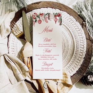 Karácsonyi menükártya, étlap, itallap - karácsony - karácsonyi lakásdekoráció - ünnepi asztaldekoráció - Meska.hu