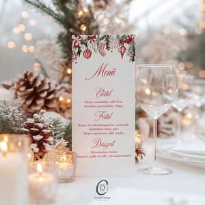 Karácsonyi menükártya, étlap, itallap - karácsony - karácsonyi lakásdekoráció - ünnepi asztaldekoráció - Meska.hu