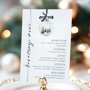 Karácsonyi menükártya, étlap, itallap, Karácsony, Karácsonyi lakásdekoráció, Ünnepi asztaldekoráció, Fotó, grafika, rajz, illusztráció, Papírművészet, MESKA