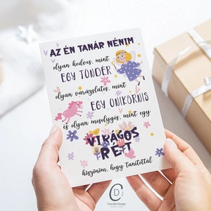 Köszönőajándék óvónéniknek, dadusoknak, ballagásra búcsúajándék, ajándékkísérő - otthon & életmód - papír, írószer - ajándékozás kellékei - ajándékkísérő - Meska.hu