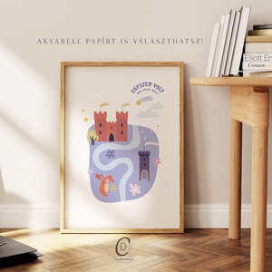 Gyerekszoba, óvodai poszter, sárkányos, unikornisos falikép - baba - mama - babaszoba dekoráció - babaszoba kép - Meska.hu