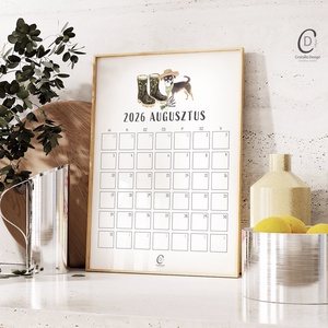 Falinaptár 2026, kutyás, havi tervező - otthon & életmód - papír, írószer - naptár & tervező - Meska.hu