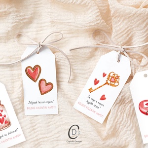 Valentin napi idézetes ajándékkísérő, szívecskés ajándékátadó kártya szett 4 db - otthon & életmód - papír, írószer - ajándékozás kellékei - ajándékkísérő - Meska.hu