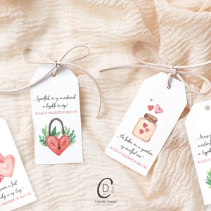 Valentin napi idézetes ajándékkísérő, szívecskés ajándékátadó kártya szett 4 db - otthon & életmód - papír, írószer - ajándékozás kellékei - ajándékkísérő - Meska.hu