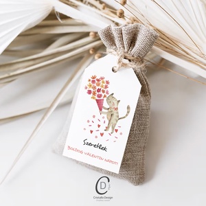 Valentin napi ajándékkísérő, erdei állatos ajándékátadó kártya szett 4 db - otthon & életmód - papír, írószer - ajándékozás kellékei - ajándékkísérő - Meska.hu