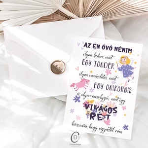 Köszönőajándék óvónéniknek, dadusoknak, ballagásra búcsúajándék, ajándékkísérő - otthon & életmód - papír, írószer - ajándékozás kellékei - ajándékkísérő - Meska.hu