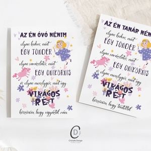 Köszönőajándék óvónéniknek, dadusoknak, ballagásra búcsúajándék, ajándékkísérő - otthon & életmód - papír, írószer - ajándékozás kellékei - ajándékkísérő - Meska.hu
