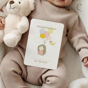 Mérföldkő kártya, erdei állatos emlékörző kártyák, baba box, 17 db - baba - mama - babafotózás - baba mérföldkő kártyák - Meska.hu